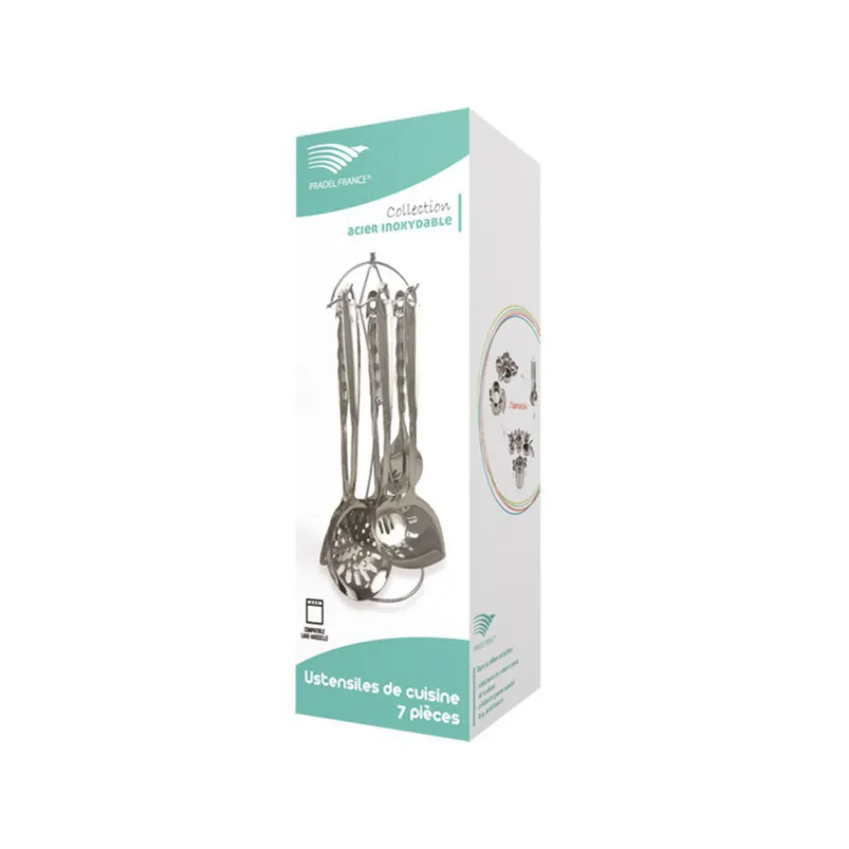Fashion Pradel France 6 Ustensiles et leur support inox