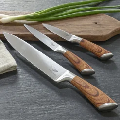 Online Pradel France Coffret 3 couteaux tout inox effet bois