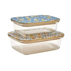 Outlet Pradel France Lot de 2 boîtes de conservation couvercles imprimés