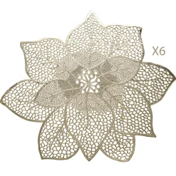 New Pradel France Lot de 6 sets de table forme poinsettia